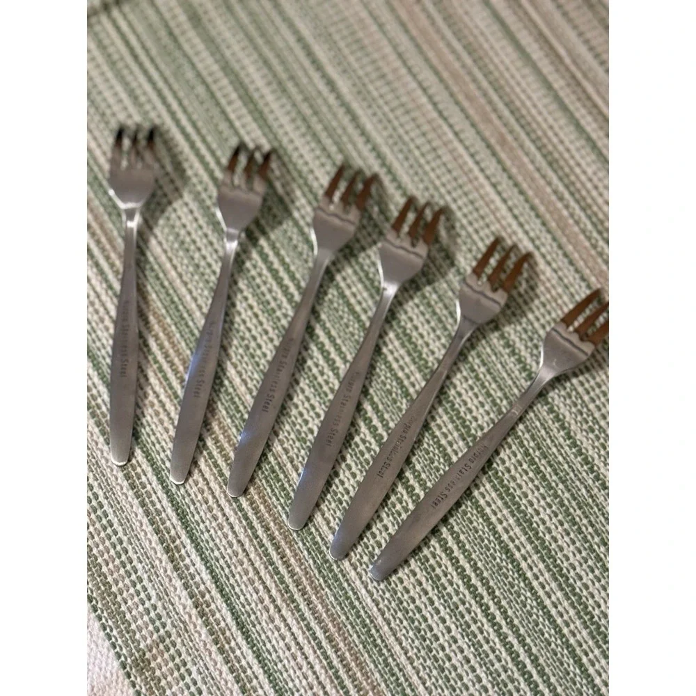 6 Norpro Stainless Steel Cocktail Appetizer Forks, 5